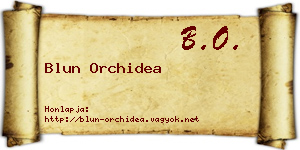 Blun Orchidea névjegykártya